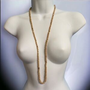 HANDPICKED Glass Beads Necklace Faceted Champagne